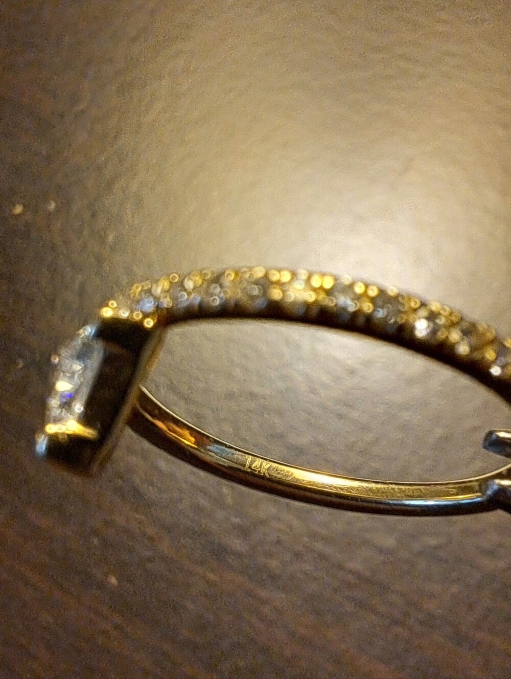14K Yellow Gold Custom Diamond Engagement Ring - Picture 7 of 10